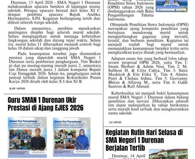 Berita Mingguan Edisi 52 (Senin, 20 April 2026)