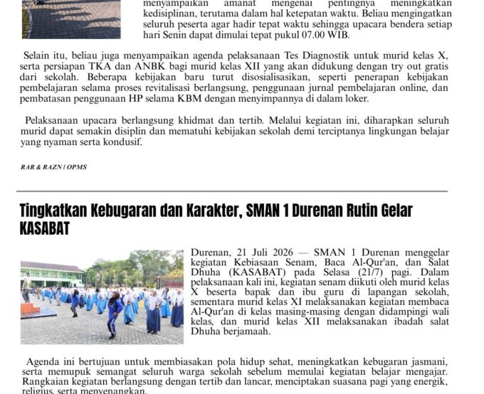 Berita Mingguan Edisi 62 (Senin, 27 Juli 2026)