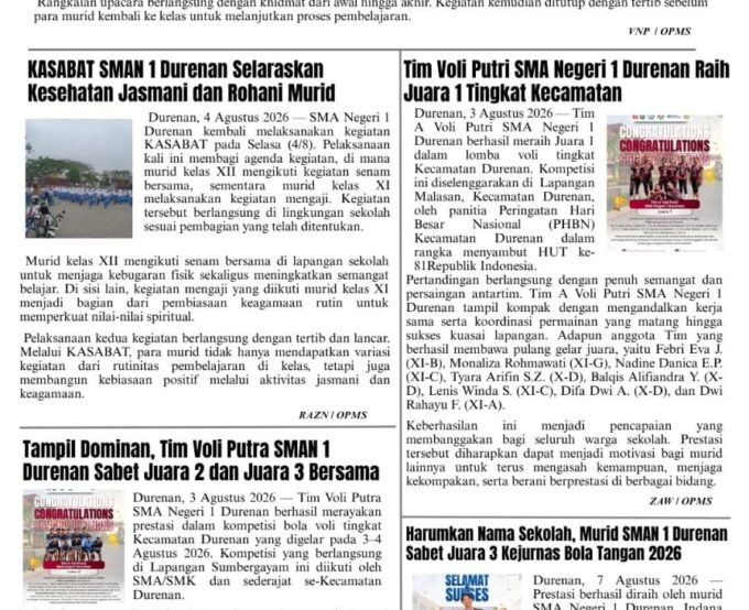 Berita Mingguan Edisi 64 (Senin, 10 Agustus 2026)