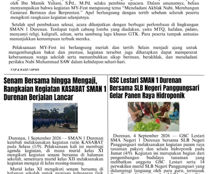 Berita Mingguan Edisi 68 (Senin, 7 September 2026)