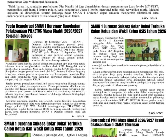 Berita Mingguan Edisi 69 (Senin, 14 September 2026)